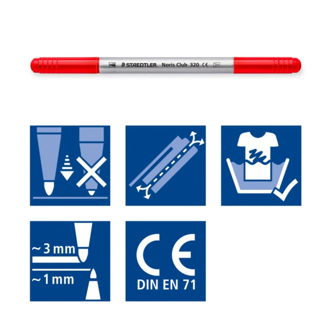 Staedtler NORIS CLUB DUBBELPUNT kleurstiften - doos van 12 Staedtler NORIS CLUB DUBBELPUNT kleurstiften - doos van 12