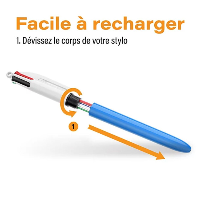 Recharge pour stylo-bille BIC 4 couleurs