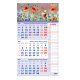 Calendrier mural 3 mois NIAS avec colonne mémo - 30 x 52,7 cm