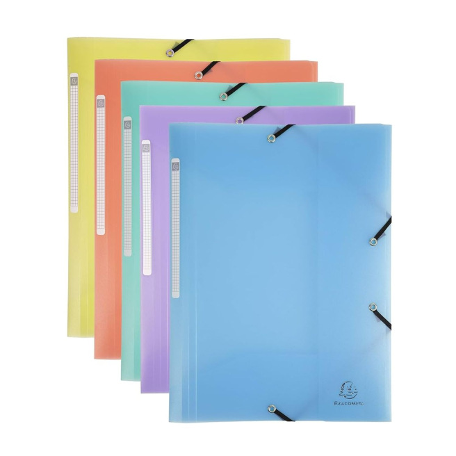Exacompta CHROMALINE PASTEL elastomap met 3 kleppen  - A4