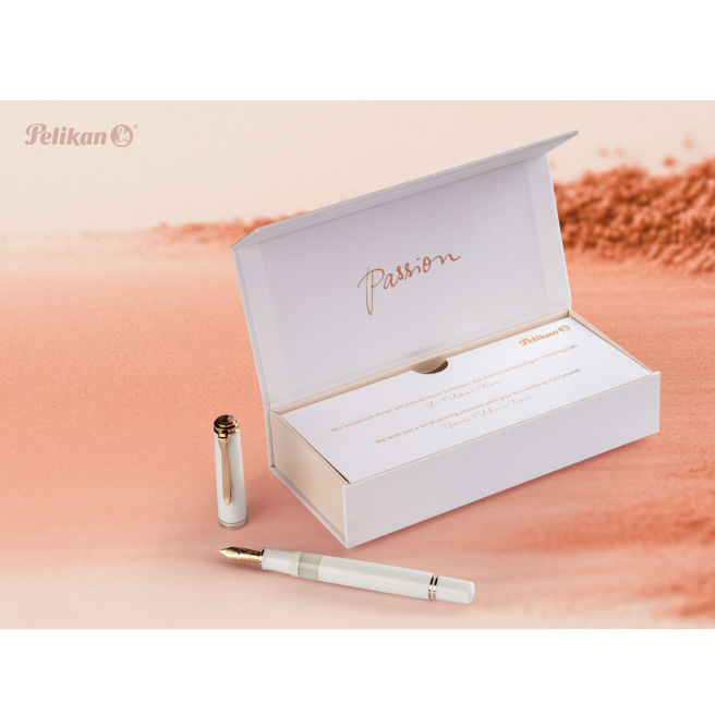 Pelikan SOUVERAN 600 WIT & ROSEGOUD pen - speciale editie