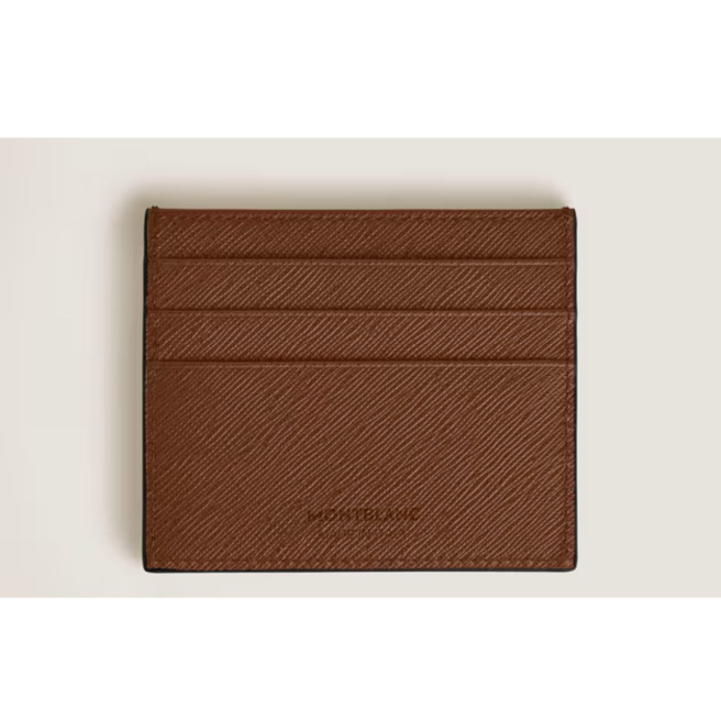 Porte-cartes Montblanc en cuir SARTORIAL - 6 cartes - fauve