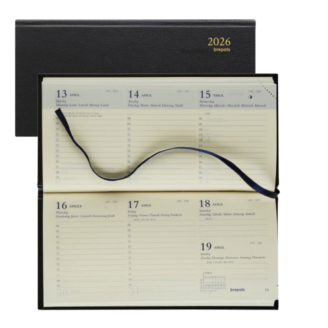 Agenda Brepols BREPRINT - 8,1 x 16,6 cm - 1 semaine sur 2 pages