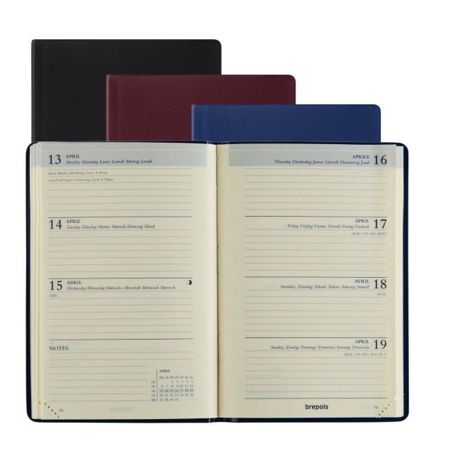 Agenda Brepols DELTA - 8,1 x 12 cm - 1 semaine sur 2 pages