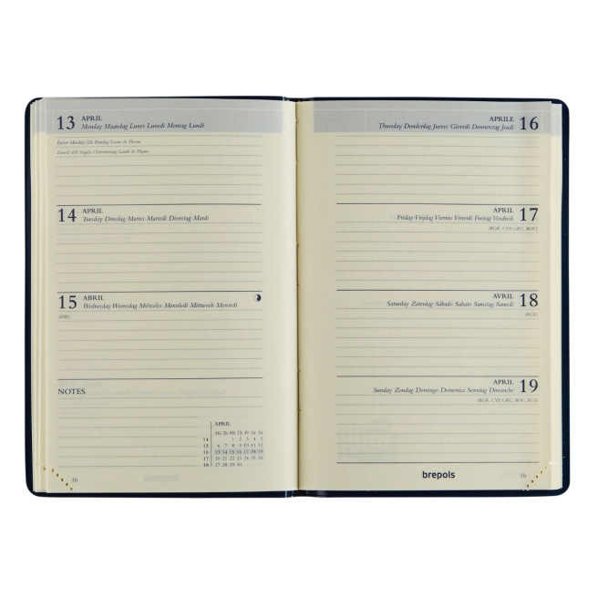 Agenda Brepols DELTA - 8,1 x 12 cm - 1 semaine sur 2 pages