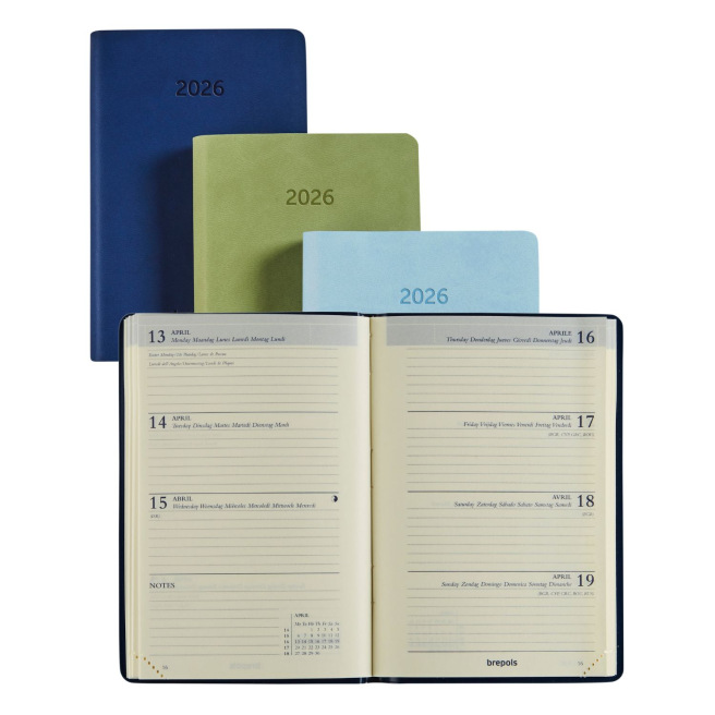 Agenda Brepols DELTA - 8,1 x 12 cm - 1 semaine sur 2 pages