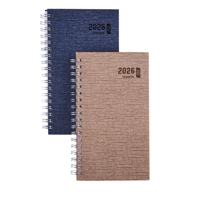 Brepols ECORAMA-agenda - 9 X 16 cm - 1 week op 2 pagina's - gerecycled papier
