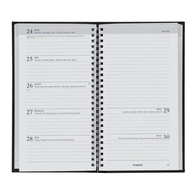 Brepols NOTAVISION Agenda - 9 x 16 cm - 1 week op 2 pagina's + notities - Dubletta kaft Brepols NOTAVISION Agenda - 9 x 16 cm - 1 week op 2 pagina's + notities - Dubletta kaft