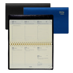 Recharge Agenda Delta 2026 – Format 8,1x12 Cm, Semainier, Papier Chamois, Marque-Page Ruban