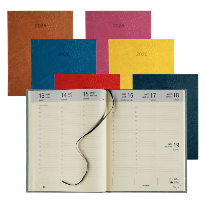 Brepols OPTIVISION LARGE FR-agenda - 17 x 22 cm - 1 week over 2 pagina's