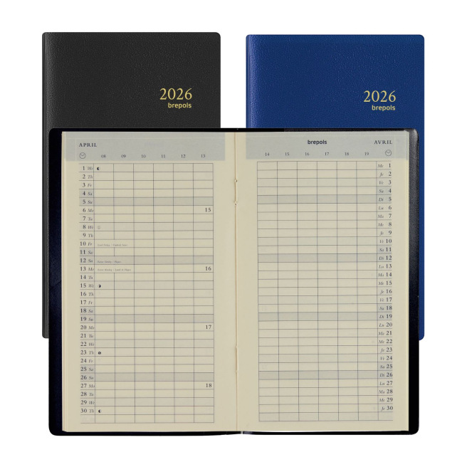 Brepols PLAN-O-RAMA Agenda - 9,2 x 16 cm - 1 maand over 2 pagina's