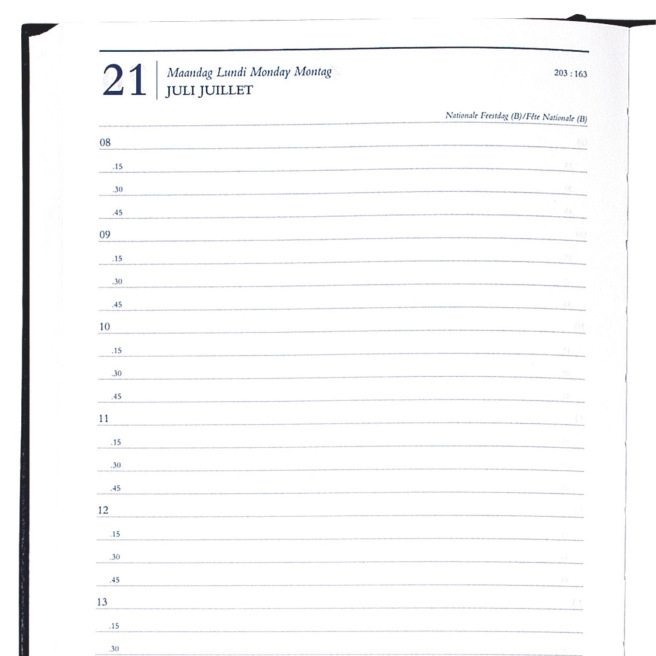 Agenda Brepols SATURNUS 111 - 12,8 x 33 cm - 1 jour par page Agenda Brepols SATURNUS 111 - 12,8 x 33 cm - 1 jour par page