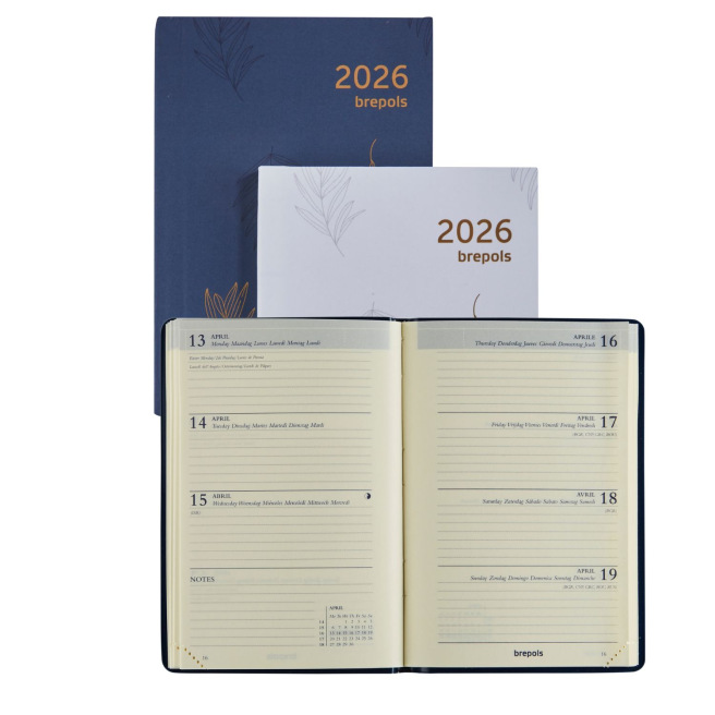 Agenda Brepols DELTA - 8,1 x 12 cm - 1 semaine sur 2 pages