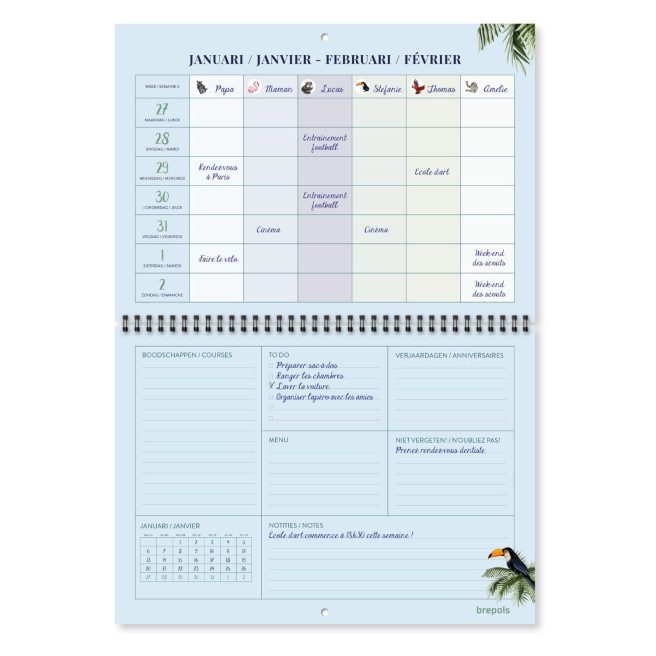 Calendrier de la FAMILLE Brepols - mensuel sur 16 mois - 29 x 29 cm Calendrier de la FAMILLE Brepols - mensuel sur 16 mois - 29 x 29 cm