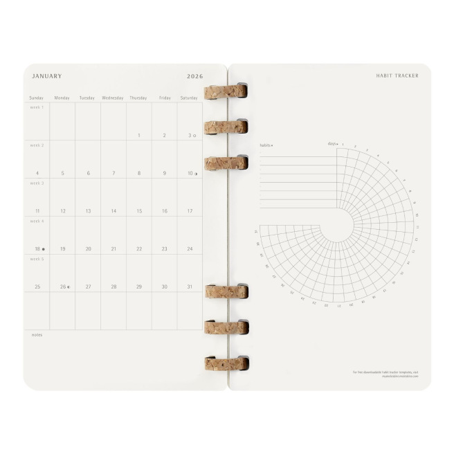 Agenda Moleskine WEKELIJKSE & MAANDELIJKSE LEVENPLANNER - XL 19 x 25 cm - 1 week op 2 pagina's