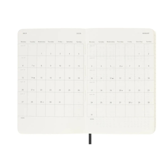 Moleskine Agenda - Pocket 9 x 14 cm - 1 week op 2 pagina's met notities Moleskine Agenda - Pocket 9 x 14 cm - 1 week op 2 pagina's met notities