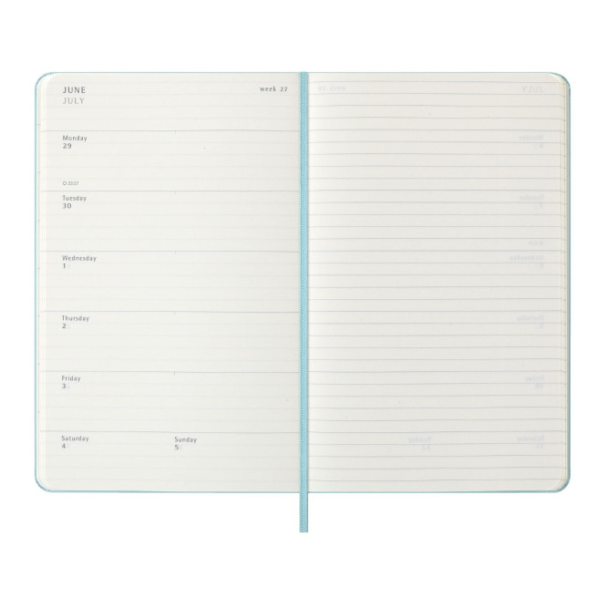Agenda Moleskine - Large 13 x 21 cm - 1 semaine sur 2 pages avec notes Agenda Moleskine - Large 13 x 21 cm - 1 semaine sur 2 pages avec notes