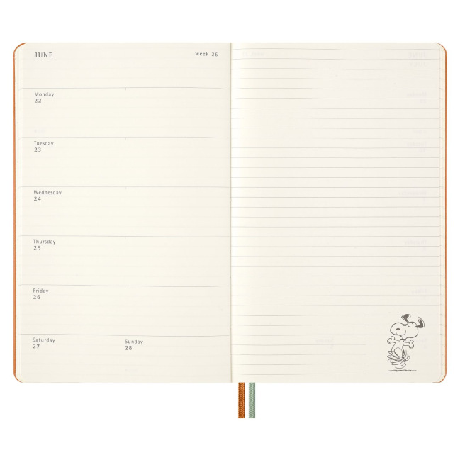 Moleskine Agenda - Groot 13 x 21 cm - 1 week over 2 pagina's met notities Moleskine Agenda - Groot 13 x 21 cm - 1 week over 2 pagina's met notities