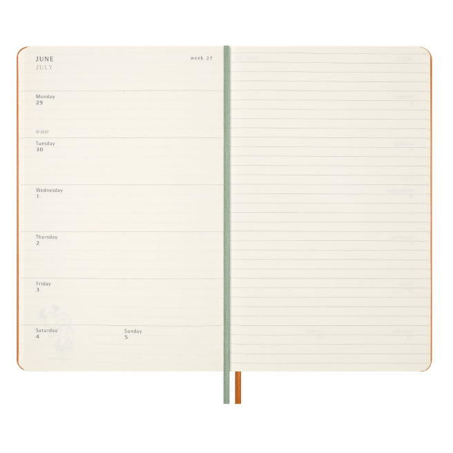 Agenda Moleskine - Large 13 x 21 cm - 1 semaine sur 2 pages avec notes Agenda Moleskine - Large 13 x 21 cm - 1 semaine sur 2 pages avec notes