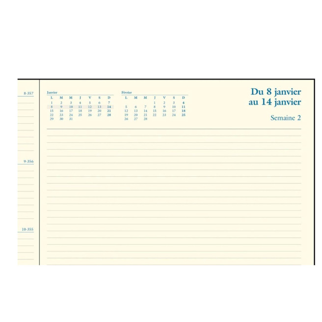 Agenda Exacompta ESPACE 27 - 21 x 27 cm - 1 semaine sur 2 page avec notes Agenda Exacompta ESPACE 27 - 21 x 27 cm - 1 semaine sur 2 page avec notes