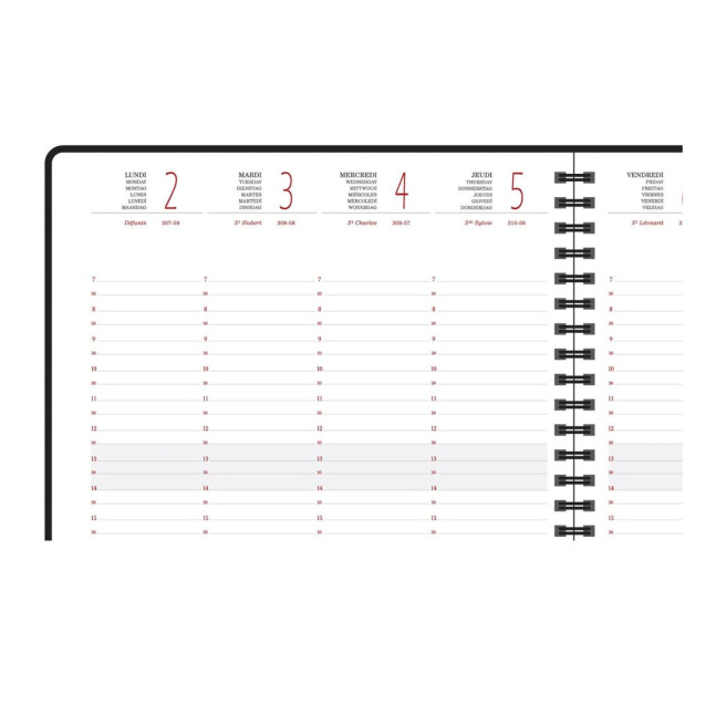 Agenda Exacompta EUROTIME 22W FOREVER - 18,5 x 22,5 cm - 1 semaine sur 2 pages