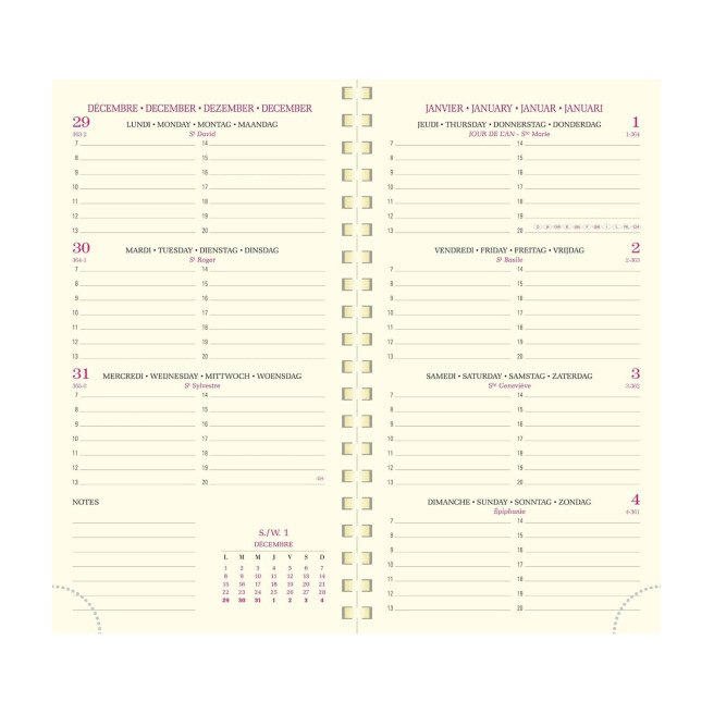 Agenda Exacompta EUROTIME 16S - 9 x 16 cm - 1 semaine sur 2 pages