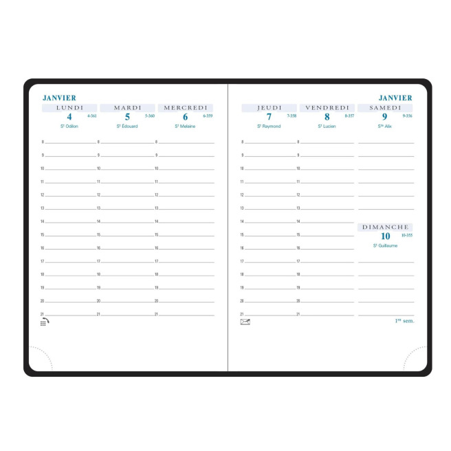 Agenda Exacompta HORIZONS 15 - 10,5 x 15,5 cm - 1 week op 2 pagina's