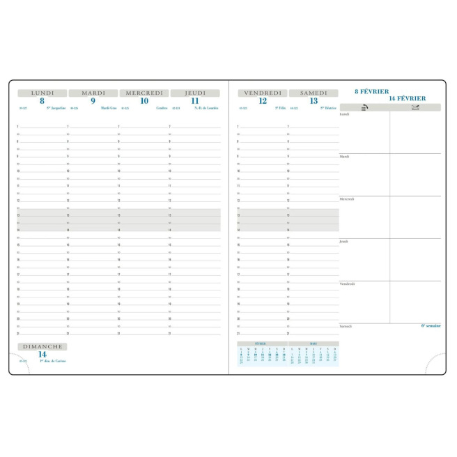 Agenda Exacompta HORIZONS 27 - 21 x 27 cm - 1 semaine sur 2 pages