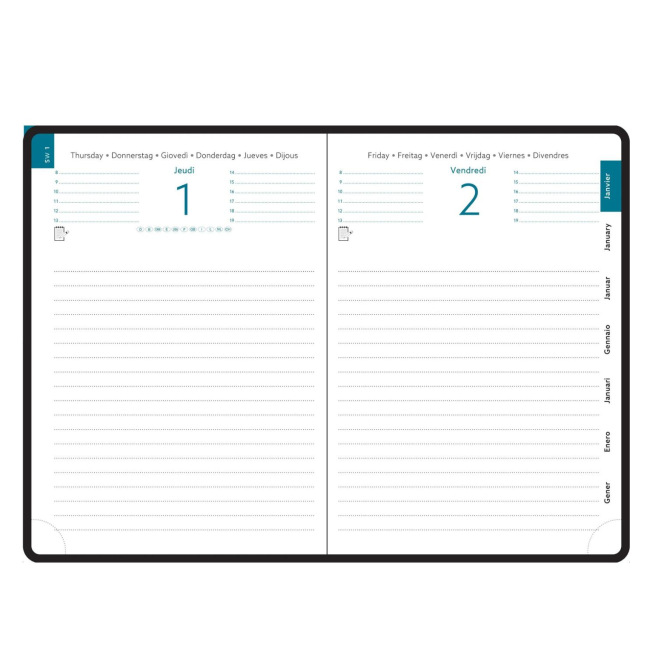 Agenda Exacompta JOURNAL 17 - 12 x 17 cm - 1 jour par page