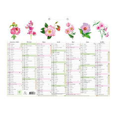 Exacompta BLOEMEN planning kalender - 29,5 x 22 cm - 6 maanden per kant