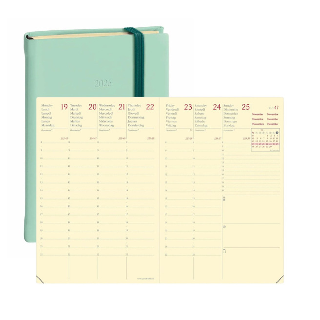 Agenda Quo Vadis AFFAIRES PRESTIGE - 10 x 15 cm - 1 week op 2 pagina's - Silk