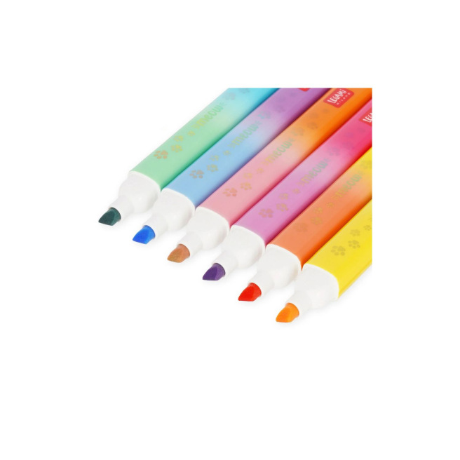 Surligneurs pastel à double pointe LEGAMI - étui de 6