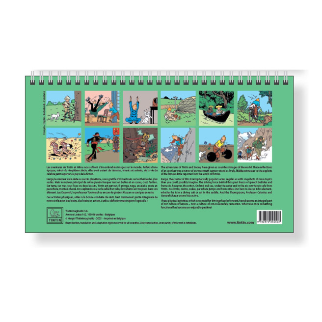 Bureaublad TINTIN-kalender - 21 x 12,5 cm