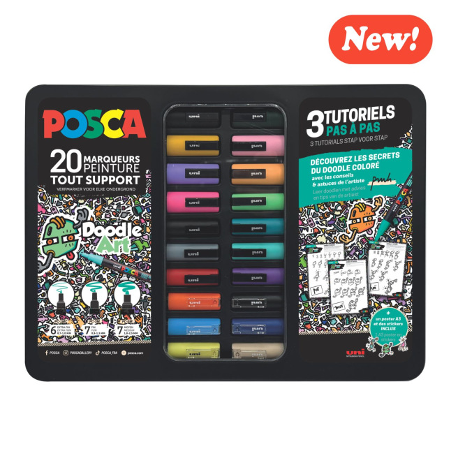 Set van Uni-Ball Posca verfmarkers Set van Uni-Ball Posca verfmarkers