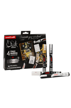 Coffret de 4 marqueurs craie Uni-ball CHALK