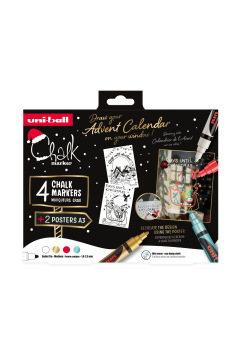 Coffret de 4 marqueurs craie Uni-ball CHALK