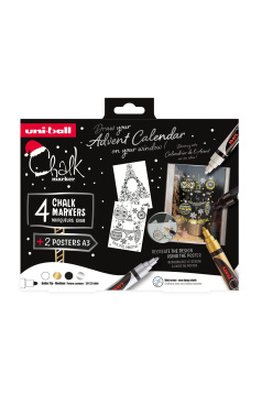 Coffret de 4 marqueurs craie Uni-ball CHALK