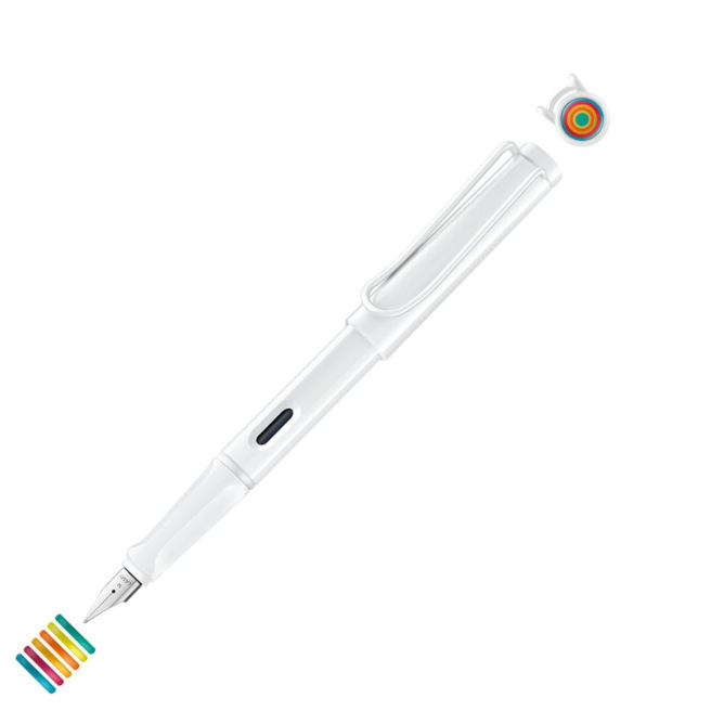 Set Lamy SAFARI stylo-plume All White + stylo-plume All Black + bagues de couleur