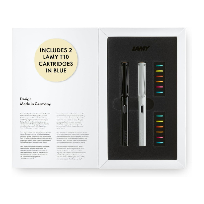 Lamy SAFARI vulpen set All White + vulpen All Black + kleur ringen