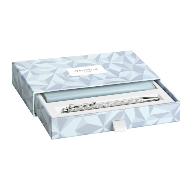 Balpen Caran d'Ache ECRIDOR - speciale editie ALPINE FROST met lederen etui