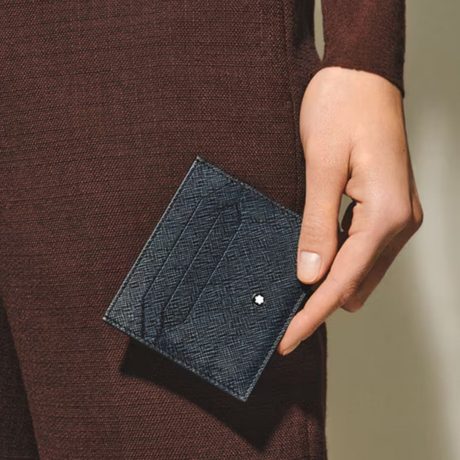 Porte-cartes Montblanc en cuir SARTORIAL - 6 cartes - fauve