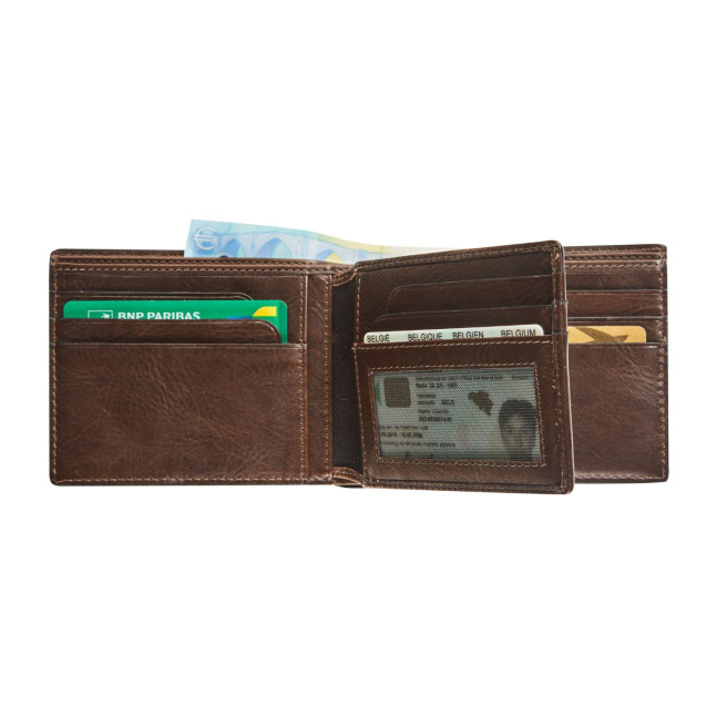 Portefeuille en cuir MAVERICK BROWN avec porte-cartes