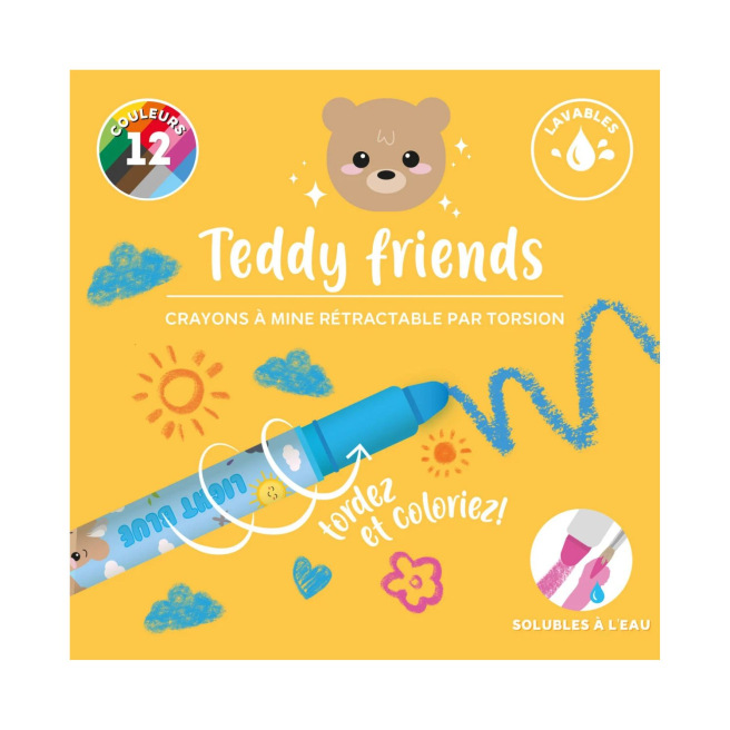 Crayons de cire Legami TEDDY FRIENDS - étui de 12