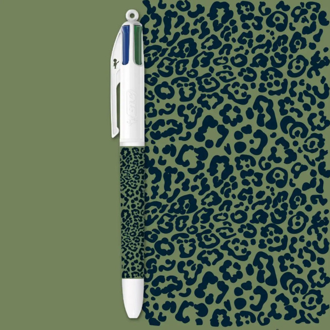 BIC 4 KLEUREN LEOPARD Balpen - 1 balpen