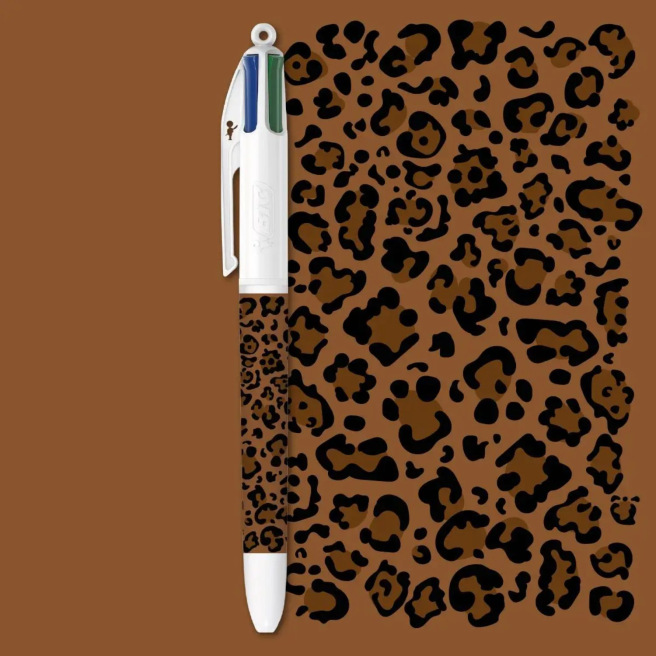 BIC 4 KLEUREN LEOPARD Balpen - 1 balpen