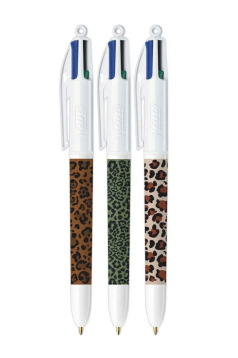 BIC 4 KLEUREN LEOPARD Balpen - 1 balpen
