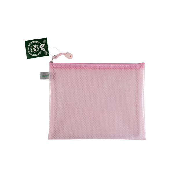 Pochette FolderSys PASTEL en plastique renforcé - fermeture à tirette