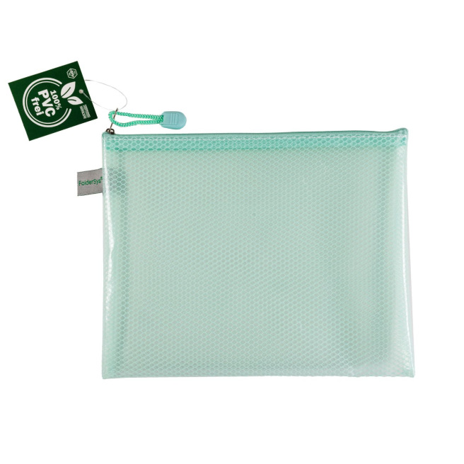 Pochette FolderSys PASTEL en plastique renforcé - fermeture à tirette