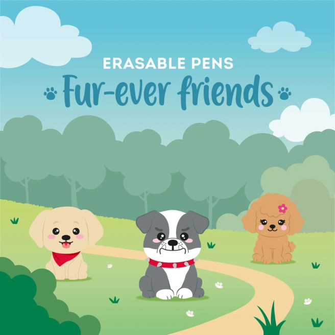 Set de 3 rollers effaçables LEGAMI FUR EVER FRIENDS