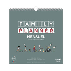 Calendrier scolaire Quo Vadis FAMILY PLANNER - mensuel sur 16 mois - 30 x 30 cm
